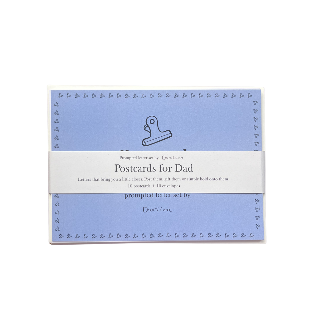 Pack of postcards for Dad with a blue design on a white background